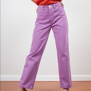 Gravel and gold purple painter pants